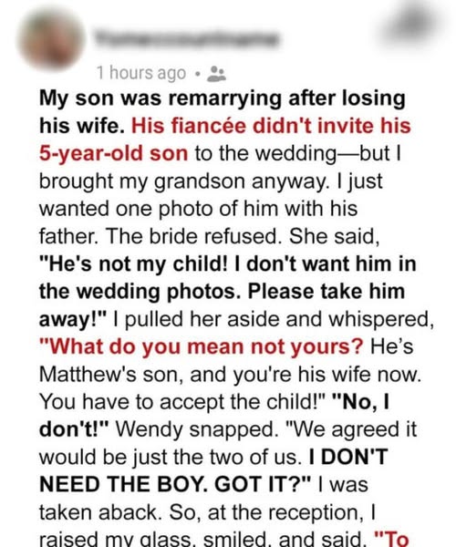 My New Dil Screamed He S Not My Child And Forbidden My Grandson